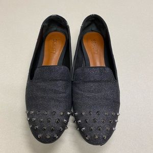 Schutz Sparkly, spiked loafers